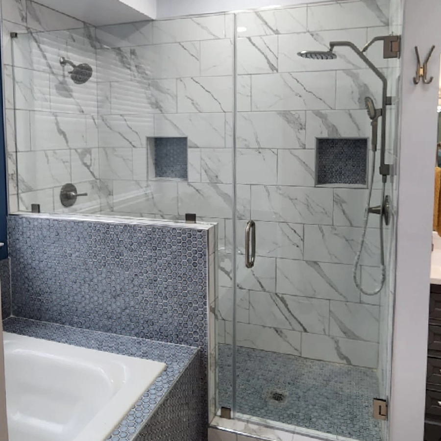 bathroom glass door