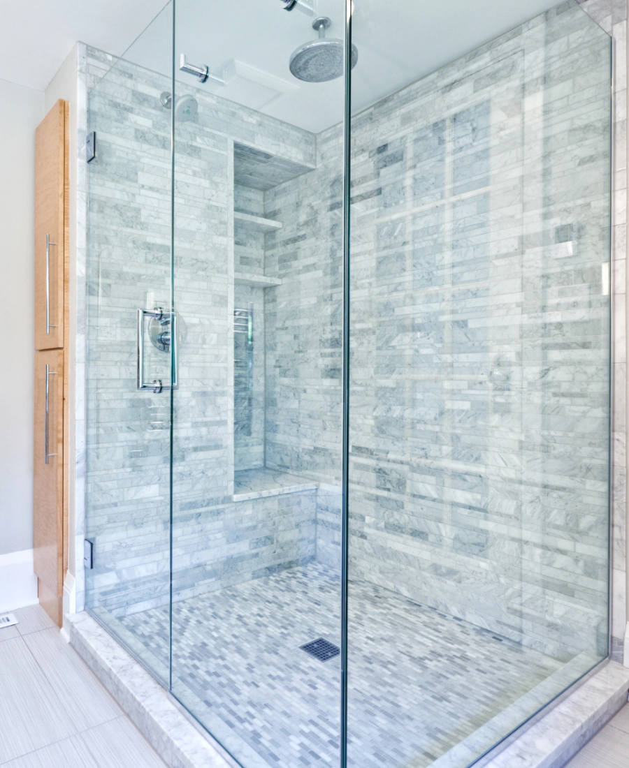glass shower installed